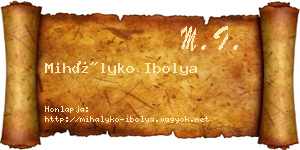 Mihályko Ibolya névjegykártya
